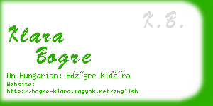 klara bogre business card